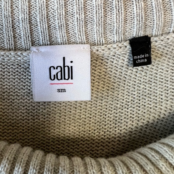 Cabi Cable Knit Cowl Neck Poncho Sweater with Pockets Gray Size Small - Picture 5 of 5